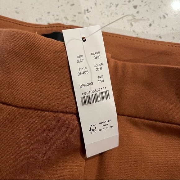 NWT J. Crew Size 14T Tall Brown Kate Straight Let Bi Stretch Cotton Pants BF403 - Picture 5 of 6